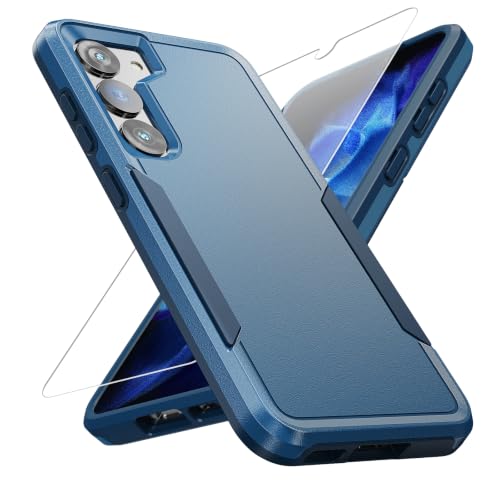 for Samsung Galaxy S23 Case with HD Screen Protector, Dual Layer Military Grade Drop Tested, Heavy Duty Rugged Shockproof Non-Slip Outdoor Protective Cover, Blue - color: Blue