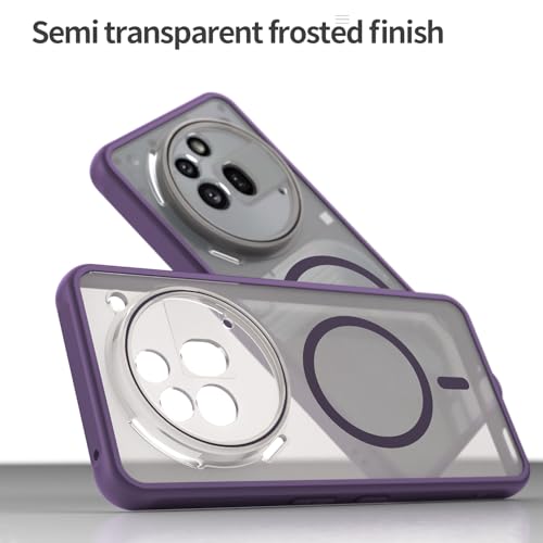 Asuwish Phone Case for Nothing Phone (3a) Pro, Compatible with Magsafe Magnetic, Translucent Matte Anti-fingerprint Back, Military Grade DropProof Shockproof Protective Cell Cover 3 a Women Men Purple - color: Purple