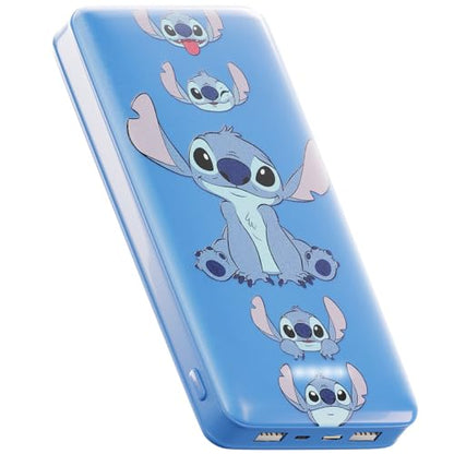 Disney Lilo and Stitch 10,000Mah Power Bank- Universally Compatible Portable Phone Charger Battery Pack w/USB Charging Port- Stitch Gifts for Women, Men, Teens and All Fans of Stitch Stuff - color: Classic Stitch