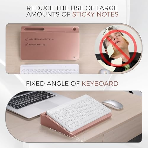 TOWON Compact Glass Desktop Whiteboard with Storage 12x7 in, Rose Gold - color: Metallic Rose Gold
