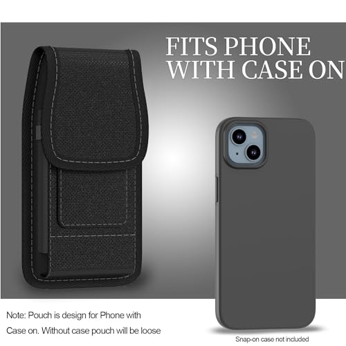 Holster for Motorola Moto G Power/G Play/Moto G/G36 G06 G57 Pure G05 2026 2025 2024 2023 Cell Phone Case Belt Clip Carabiner Card ID Holder Nylon Pouch Bag (Fits Otterbox or Case on)