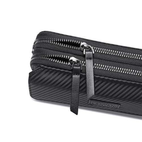 RFID Crossbody Wallet Wristlet Purse with Phone Pocket For Women Vegan Leather - color: Zc-carbon Black