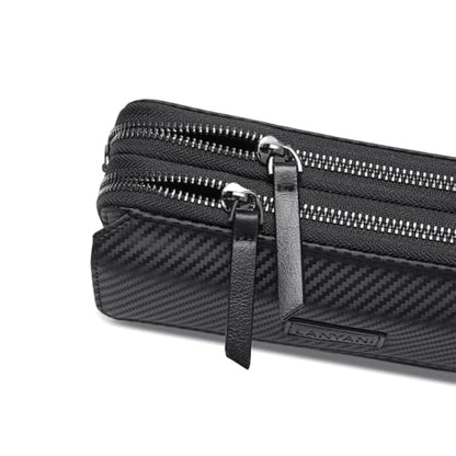 RFID Crossbody Wallet Wristlet Purse with Phone Pocket For Women Vegan Leather - color: Zc-carbon Black