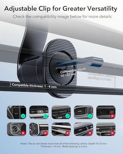 ESR OmniLock for MagSafe Car Mount for iPhone 18 Pro/Duo/17-12,Samsung