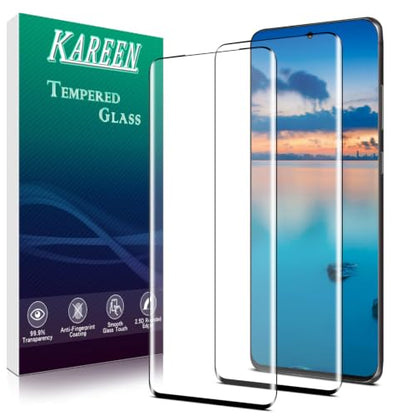 KAREEN 2 Pack Screen Protector for Samsung Galaxy S20 Ultra Tempered Glass | 3D Curved Full Coverage Film, 9H Hardness, Anti Scratch, Bubble Free - size: Galaxy S20 Ultra 6.9-inch