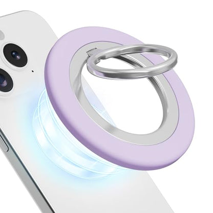 Magnetic Phone Ring Holder Grip Stand Dual Magnet Strong Magnetic Force - color: Purple