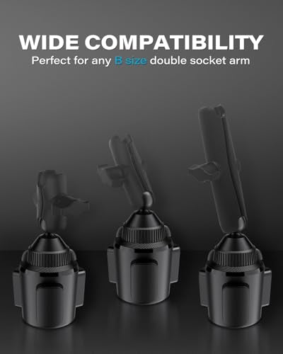 APPS2Car Cup Holder Base with 1” Ball, Expandable Car Mount for B-Size Arms