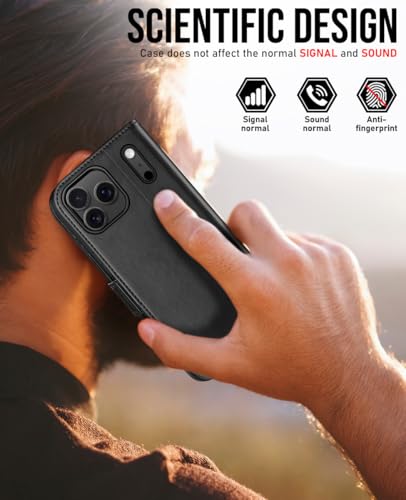 OCASE Compatible with iPhone 17 Pro Wallet Case, PU Leather Flip Folio Case with Card Holders RFID Blocking Kickstand [Shockproof TPU Inner Shell] Phone Cover 6.3 Inch 2025, Retro Graphite - color: Retro Graphite