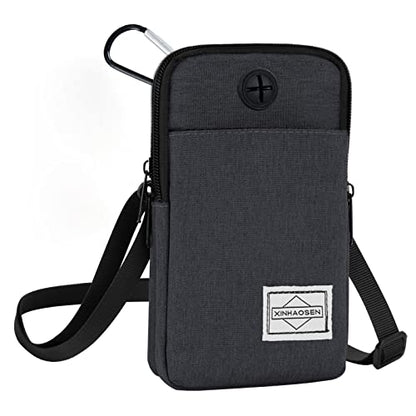 HOTEMIA Cell Phone Purse Waist Pack Bag Travel Crossbody Bag Wristband Sport Armband Wallet with Removable Shoulder Strap (Dark Grey) - color: Dark Grey