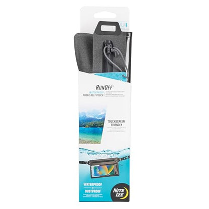 Nite Ize RunOff Waterproof Phone Belt Pouch - Adjustable Waterproof Belt Pouch for Phones & Other Essentials - Clear & Touchscreen-Friendly - Uses Silent TRU Zipper Technology Smooth Zipper