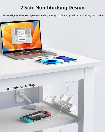 Jgstkcity Desk Clamp Power Strip 40W USB C,8 Outlets,8 USB,6FT,White - color: White, size: 6FT Length