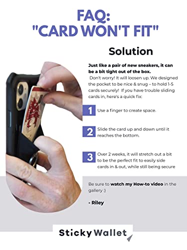 The StickyWallet Premium Spandex Stick-on Phone Wallet Card Holder for any Case | Unique Double Pocket Design + Finger Strap (2-Pack) - size: Pack of 2