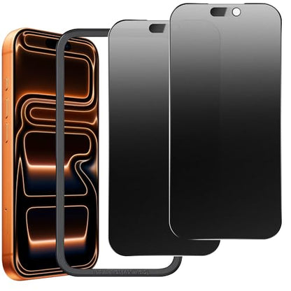 2 Pack Matte Privacy Screen Protector for iPhone 17 Pro Max 6.9",Anti-Glare Anti-Spy Scratch Resistant Tempered Glass Film,Smooth Responsive Touch Anti-Scratch Glass，Easy to Install - size: for iPhone 17 Pro Max