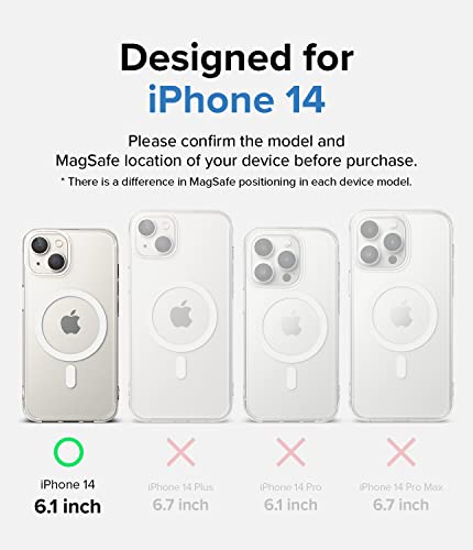 Ringke Fusion for iPhone 14 Case [Compatible with MagSafe] Oil & Dirt Resistant Anti-Fingerprint Technology Prevents Oily Smudges - Magnetic Matte Clear - size: iPhone 14
