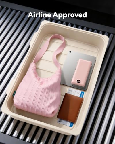 VRURC 22.5W Portable Charger 10000mAh Fast Charging with Built-in AC Plug - color: Pink