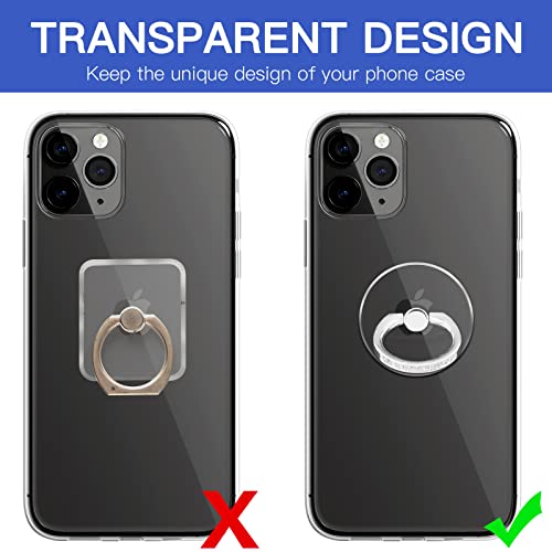 YINHEXI 2 Pcs Transparent Phone Ring Stand Holder Cell Phone Ring Holder Finger Grip 360 Degree Rotation (Silver & Diamond-3) - color: Silver & Diamond-3
