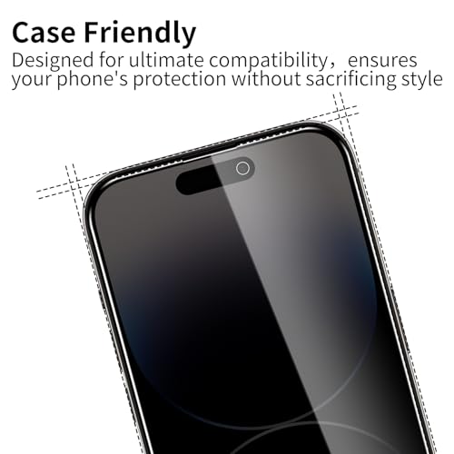 3 Pack Privacy Screen Protector for iPhone 14 Pro Max with 3 Pack Camera Lens Protector, 9H Hardness Double Shatterproof Anti-Spy Tempered Glass Film, Easy Installation - size: Phone 14 Pro Max