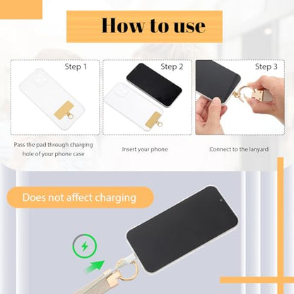 Bememo 3 Pcs Phone Wrist Strap - color: White, Light Green, Sage Green