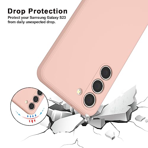 Vanjua Case for Samsung Galaxy S23 (Only), Stylish Liquid Silicone Slim Full-Body Protective Cover Compatible with Samsung Galaxy S23 5G 6.1 Inch Phone Case (Pink) - color: Pink