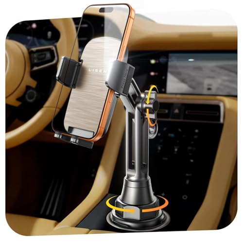 LISEN Car Phone Holder Mount (Cup Holder Mount) - color: gold