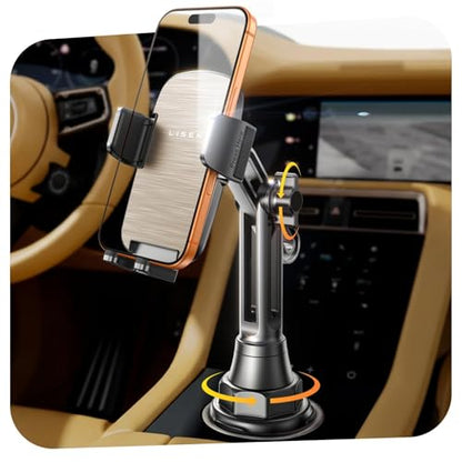 LISEN Car Phone Holder Mount (Cup Holder Mount) - color: gold