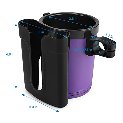 Accmor 3-in-1 Bike Cup Holder with Cell Phone Keys Holder, Bike Water Bottle Holders, Universal Bar Drink Cup Can Holder for Bicycles, Motorcycles, Scooters, Black Purple - color: Black Purple