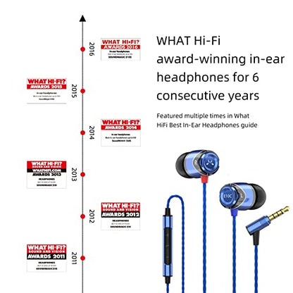 SoundMAGIC E10C Wired Earbuds, with Mic, Premium Hi-Fi, 3.5mm Jack, Blue - color: Blue, style: Modern
