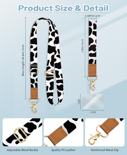 Yonlevres Phone Lanyard Crossbody Strap Wrist Neck Adjustable Women Cow - color: Cow