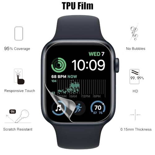 6 Pack Screen Protector For Apple Watch Series 4 / 5 / 6 / SE 3 2 1 (40mm) - size: 40mm