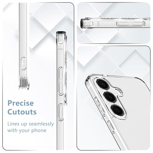 Anoowkoa Clear Case for Galaxy S25 FE 6.7 inch.Protective Slim Phone Bumper Cover with 2 Pack Samsung Galaxy S25 FE Tempered Glass Screen Protector Flim.Anti-Yellowing. Anti-Drop.Transparent - color: Samsung Galaxy S25 FE
