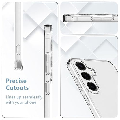 Anoowkoa Clear Case for Galaxy S25 FE 6.7 inch.Protective Slim Phone Bumper Cover with 2 Pack Samsung Galaxy S25 FE Tempered Glass Screen Protector Flim.Anti-Yellowing. Anti-Drop.Transparent - color: Samsung Galaxy S25 FE