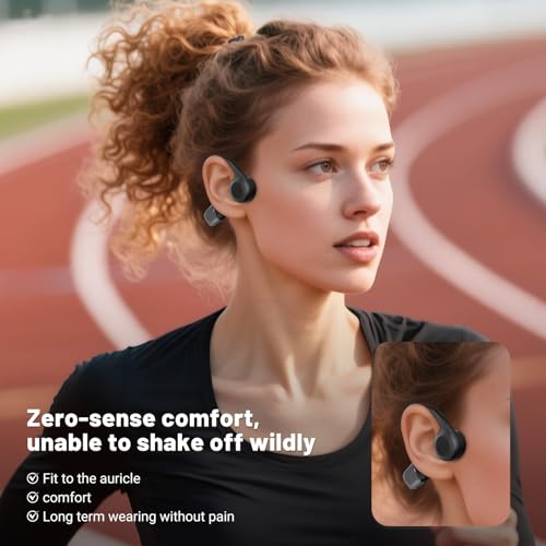 New Waterproof Open-Ear Bone Conduction Headphones - Bluetooth 6.0, 10-Hour Battery Life, Ultra-Light Wireless Headset with Stable Connection, Ideal for Running, Cycling, Workout, Hiking