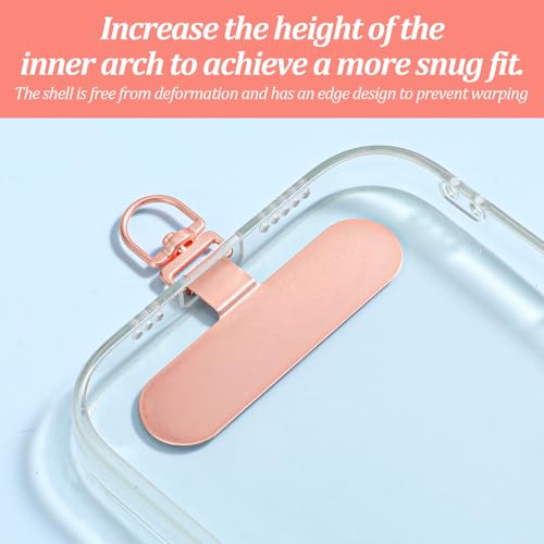 Sibba 8 Pack Metal Phone Tether Tab 360° Rotating Cell Phone Lanyard Patch