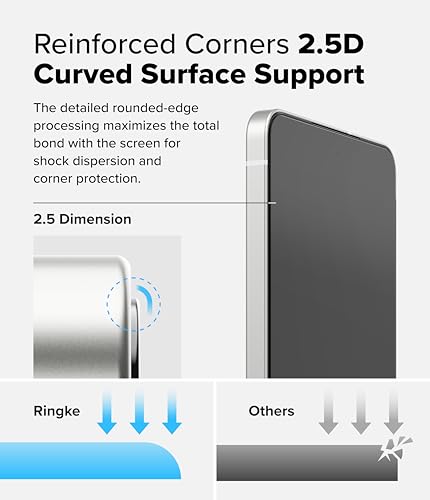 Ringke for Samsung Galaxy S25 Edge Screen Protector [Easy Slide, 2 Pack] | Easy Installation with Alignment Tool, Case Friendly Premium 9H Hardness Tempered Glass - size: Galaxy S25 Edge