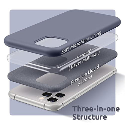 SURPHY Compatible with iPhone 11 Pro Max Case 6.5 inches, Thickened Liquid Silicone Phone Case (with Microfiber Lining) for iPhone 11 Pro Max 2019, Lavender Gray - color: Lavender Gray