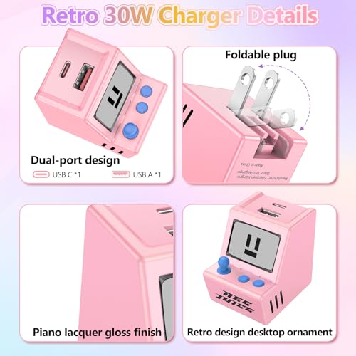 USB C Wall Charger Dual USB A Charger Block Set with Foldable Plug 2Pack - color: 2 Pack