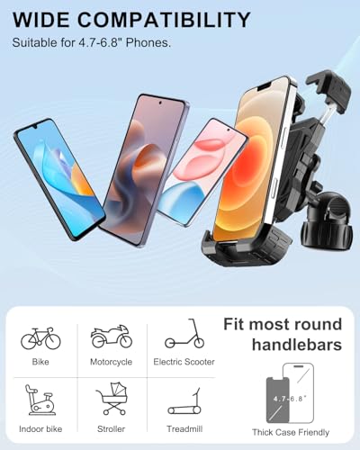 Motorcycle Phone Mount with Vibration Dampener for 4.7-7.2" Phone - color: Knob Base