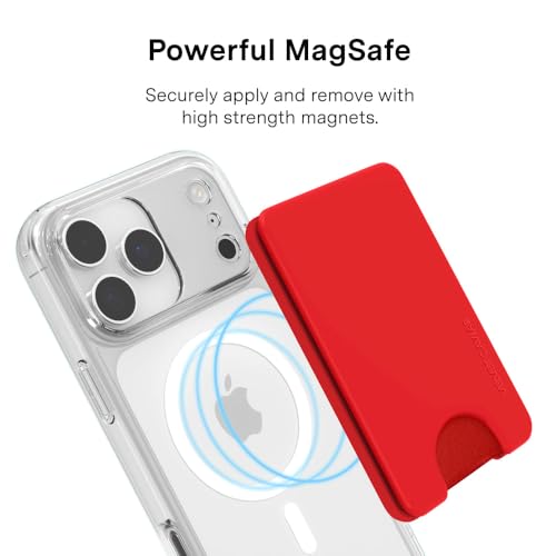 VELVET CAVIAR compatible with MagSafe Wallet - Magnetic Card Holder - color: Hot Girl Red