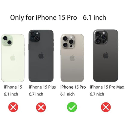 2 Pack Anti-Blue Privacy Tempered Glass for iPhone 15 Pro Mirror Anti-Spy Screen Protector Anti-Peeping Film Electroplated Blue 6.1 inch - size: For iPhone 15 Pro
