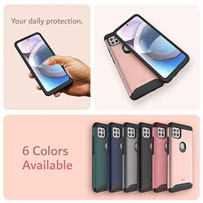 TUDIA DualShield Designed for Motorola One 5G ACE Phone Case 2021, [Merge] Shockproof Military Grade Dual Layer Tough Slim Heavy Duty Protection for Moto One 5G UW ACE Case - Rose Gold - color: Rose Gold
