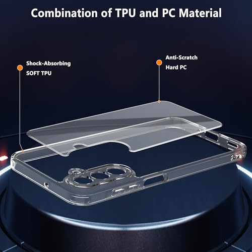Anoowkoa Designed for Samsung Galaxy A17 5G Case: Anti Yellowing Clear Phone Case with 2 Pack Galaxy A17 Tempered Glass Screen Protector.9H Hardness.Shockproof. Transparent - color: Samsung Galaxy A17