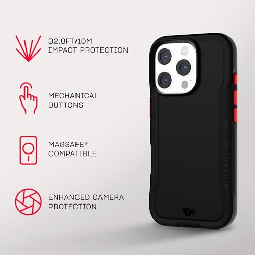 Tech21 EvoPro for iPhone 16 Pro Compatible with MagSafe - Impact Protection Case 21x Military Standard Tested - in Black - color: Black, size: iPhone 16 Pro