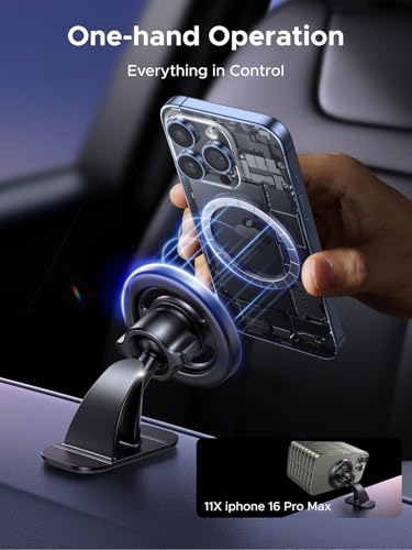 UGREEN Car Phone Mount for Magsafe Magnetic Phone Holder Car Air Vent Dashboard Car Accessories Compatible with iPhone 17 16 15 14 13 12 Pro Max, Strongest Magnet Black