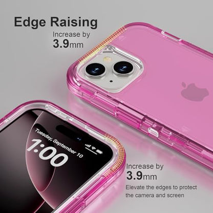 Follaroma for iPhone 15 Case, Shockproof Protection, Hot Pink | Heavy Duty Shockproof Protection Phone Cases, Anti-Drop, Dual Layer Transparent Rugged Protective Cover, 6.1 inch - color: Hot Pink, size: iPhone 15 6.1‘’