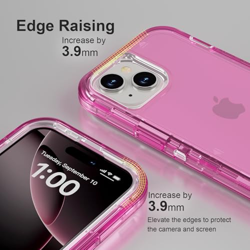 Follaroma for iPhone 15 Plus Case, Shockproof, Hot Pink | Heavy Duty Shockproof Protection Phone Cases, Anti-Drop, Dual Layer Transparent Rugged Protective Cover, 6.7 inch - color: Hot Pink, size: iPhone 15 Plus 6.7‘’