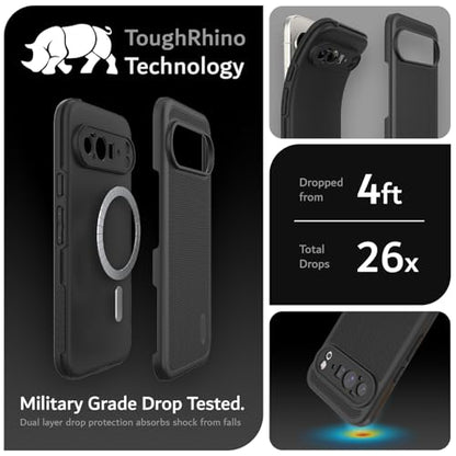 TUDIA MergeGrip [Compatible with Magsafe & Pixelsnap] for Google Pixel 10 Pro XL Case 2025, [Military Grade] Dual-Layer Shockproof Slim Non-Slip Heavy Duty Protective Phone Cases – Black - color: Black, size: Pixelsnap 10 Pro XL