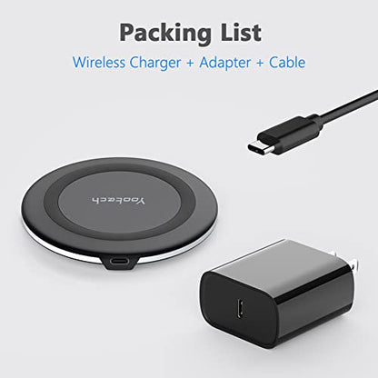 yootech Wireless Charger, 10W Max Wireless Charging Pad with Quick Adapter