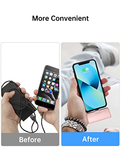 Kuulaa Portable Phone Charger, Small Power Bank 4500mAh Mini Power Bank for iPhone Cute Battery Pack Backup Charger Travel Compatible with iPhone 14/13/12/11/XS/XR (Pink) - color: Pink