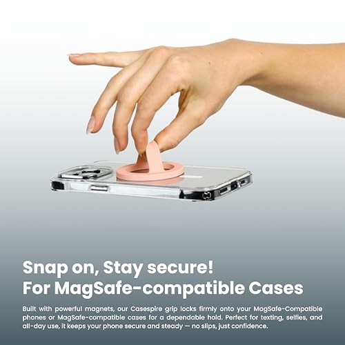 Magnetic Silicone Phone Grip Loop Holder for MagSafe iPhone Case - color: Black