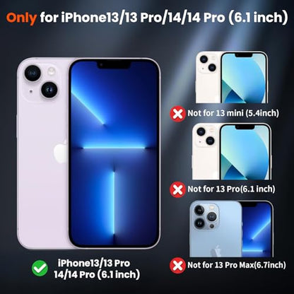 BOPPS Battery Case for iPhone 14/14 Pro/13/13 Pro【2026 New】 Slim Powerful 7000mAh Portable Charger Case 360°Protection Rechargeable Extended Charging case for iPhone 13，14 Series 6.1inch,(Black)